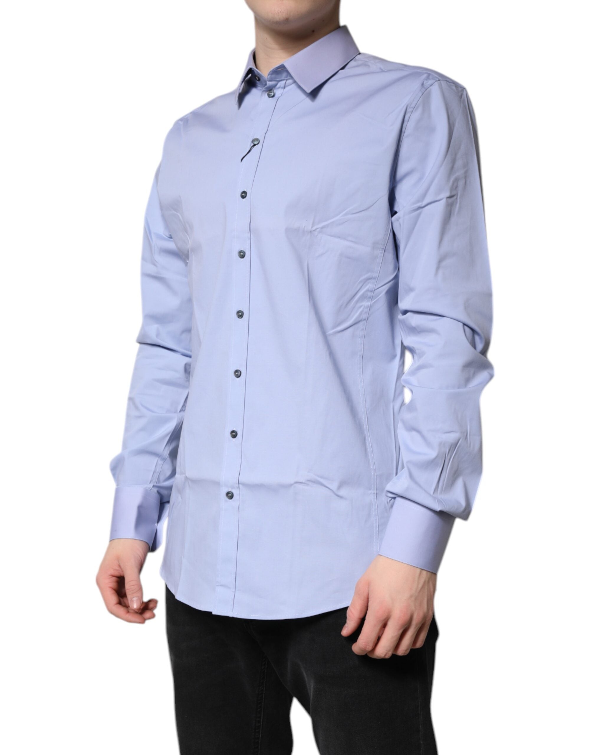 Dolce & Gabbana Light Blue Cotton Shirt SICILIA Dress Formal Shirt